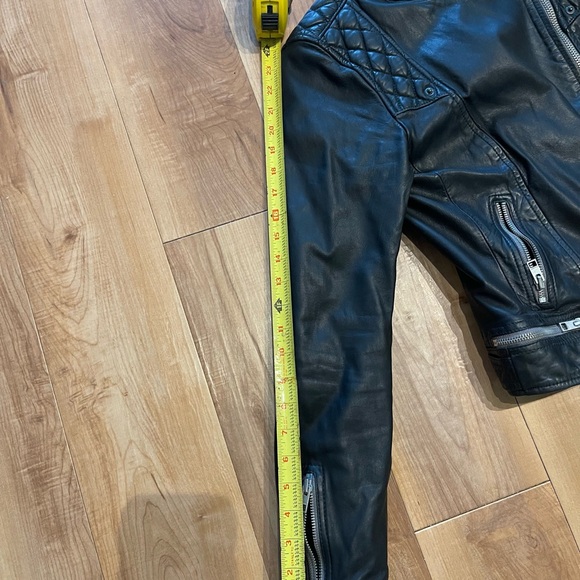 All Saints Black Leather Jacket, size 6 - Picture 5 of 8